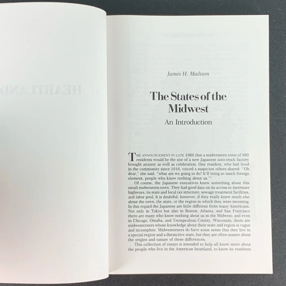 Heart Land: Comparative Histories of the Midwestern States ed. by J. Madison.